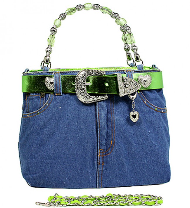 Denim Jean Purse w/ Belt Buckle - BG-BJ119MLM