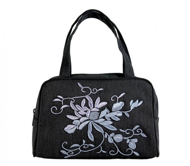 Embroidered Flower Pint - Tote Bag / Small - BG-D2B