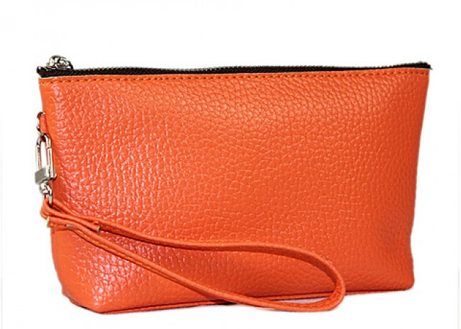 Cosmetic Bags w/ Wristlet - Orange 