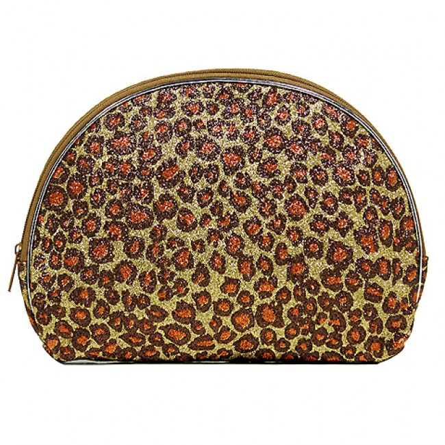 Cosmetic Purse - Glitter Leopard Print-BG-HM00062BR