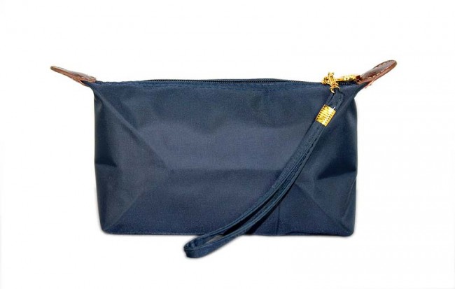Nylon Cosmetic Bags w/ Wristlet - Navy -BG-HM1006NV