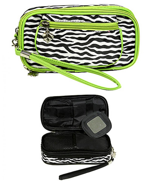 Cosmetic Purse - Zebra Print - Lime - BG-Z200LM