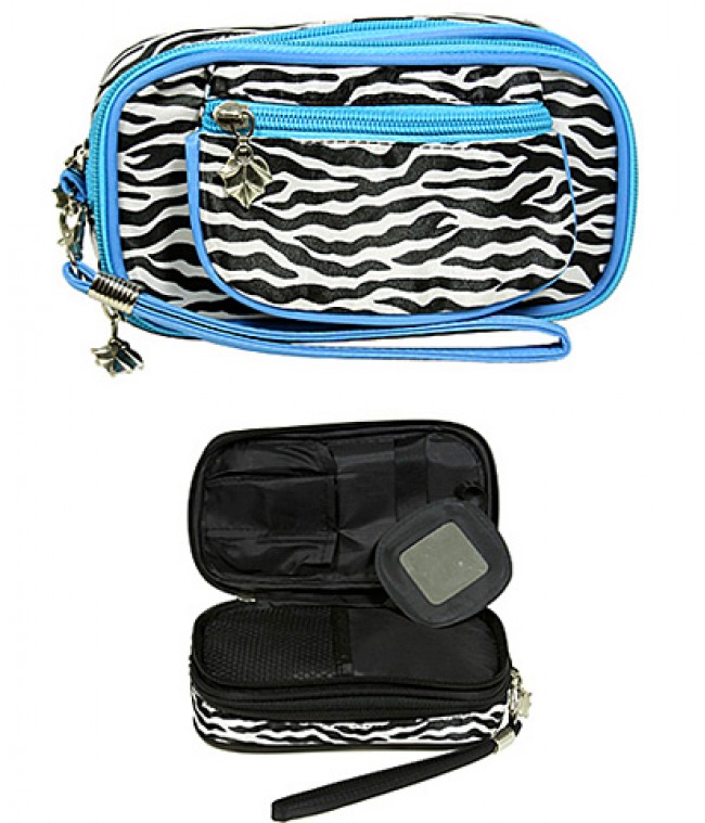 Cosmetic Purse - Zebra Print - TQ BLUE -BG-Z200TQ