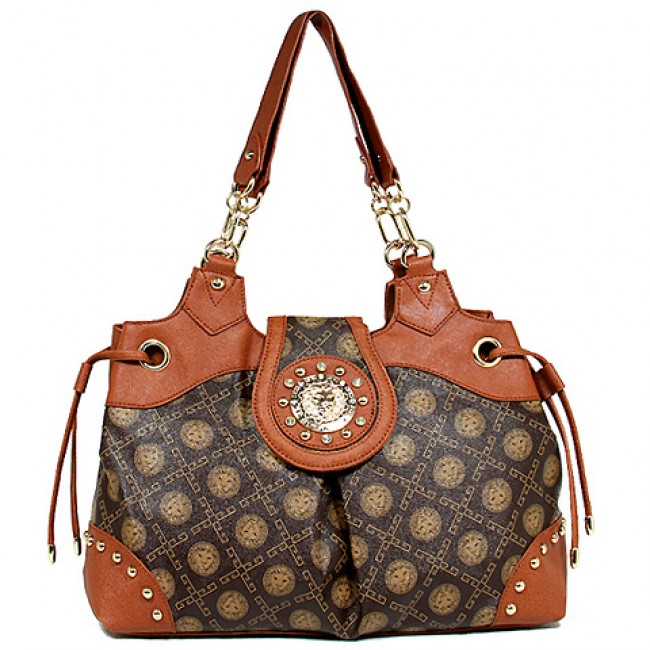 Monogram Satchel - Coffee - BG-1118COF