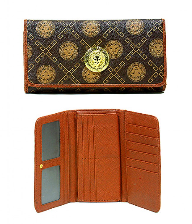 Monogram Check Book Wallet - Coffee - WL-918COF