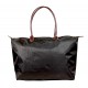 Nylon Large Shopping Tote w/ Leather Like Handles - Brown -BG-HD1293BR