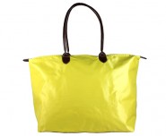 Nylon Large Shopping Tote w/ Leather Like Handles - Lime - BG-HD1293LM