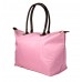 Nylon Large Shopping Tote w/ Leather Like Handles - Pink - BG-HD1293PK