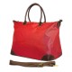 Nylon Large Shopping Tote w/ Nylon Shoulder Strap - Red 