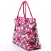 Quilted Cotton Shopping Tote Bag - Owl & Chevron Printed - Pink - BG-OW303PK