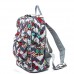 Quilted Cotton Backpack - Owl & Chevron Printed - Grey - BG-OW402GY