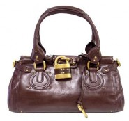 Italian PU Leather Pad Lock Handbag/ Large - BG-2610PBN