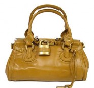 Italian PU Leather Pad Lock Handbag/ Large - BG-2610PCA