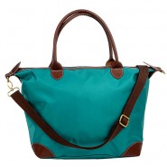 Shopping Tote w/ Detachable Woven Strap - Teal - BG-03-1183