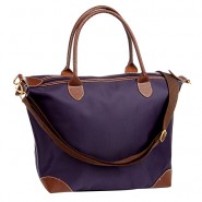 Shopping Tote w/ Detachable Woven Strap - Purple - BG-03-1206