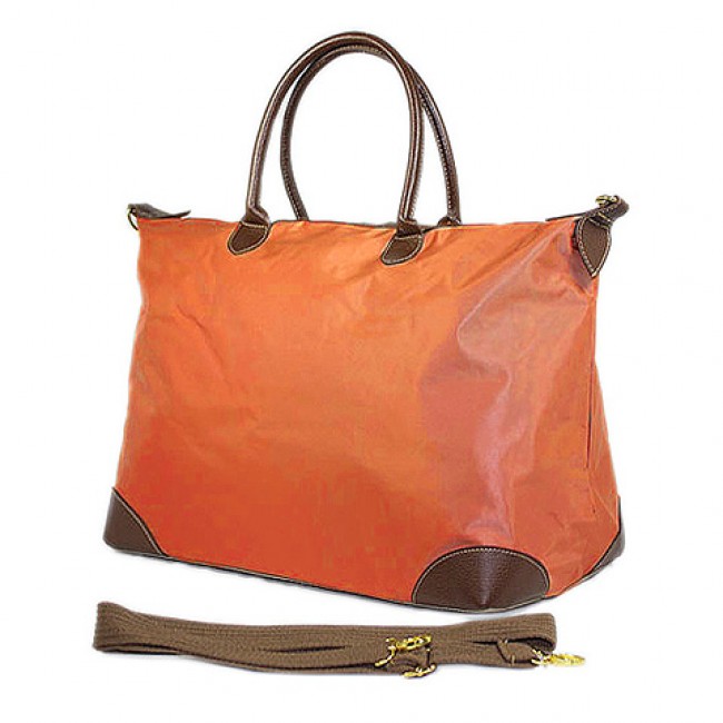 Nylon Large Shopping Tote w/ Nylon Shoulder Strap - Orange - BG-HD1294OG