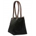 Nylon Small Shopping Tote w/ Leather Like Handles - Grey -BG-HD1361GY