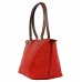 Nylon Small Shopping Tote w/ Leather Like Handles - Red -BG - HD1361RD