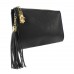 Clutch/ Shoulder Bag - Accent With Tassel - Black - BG-15-733BK