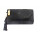 Clutch/ Shoulder Bag - Accent With Tassel - Black - BG-15-733BK