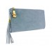 Clutch/ Shoulder Bag - Accent With Tassel - Blue - BG-15-733BL