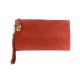 Clutch/ Shoulder Bag - Accent With Tassel - Coral - BG-15-733CO