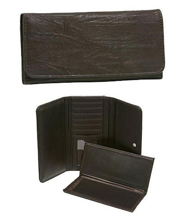 Wallet - Faux Soft Leather Wallet - Brown - WL-190JRBN