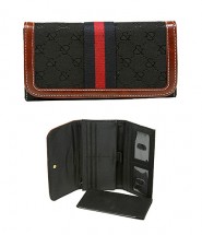 Wallet - Jacquard Monogram Check Book Wallet - Black  -WL-AND008BK