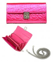 Wallet - Genuine Leather w/ Floral Embossed - Pink - WL-C1020PK