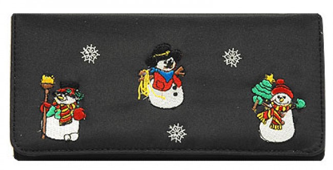 Wallet - Snowman Embroidery Wallet - WL-MCS030WB