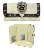 Wallet - Belt Buckle Wallet w/ Check Book Cover - Natural