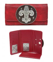 Wallet - Fleur de Lis Charm Wallet - Red - WL-WFDL140RD