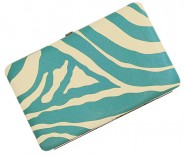 Wallet - Flat Wallet - Zebra Print Flat Wallet - TQ Blue Stripes - WL-Z002TQ